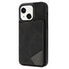 iPhone 15 hoesje -  Backcover -  Pasjeshouder -  Portemonnee -  Camerabescherming -  Stijlvol patroon -  TPU -  Zwart