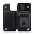 iPhone 15 Plus hoesje -  Backcover -  Pasjeshouder -  Portemonnee -  Kunstleer -  Zwart