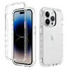 iPhone 15 Pro Max hoesje -  Full body -  2 delig -  Shockproof -  Siliconen -  TPU -  Transparant