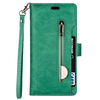 iPhone 15 Plus hoesje -  Bookcase -  Koord -  Pasjeshouder -  Portemonnee -  Rits -  Kunstleer -  Turquoise