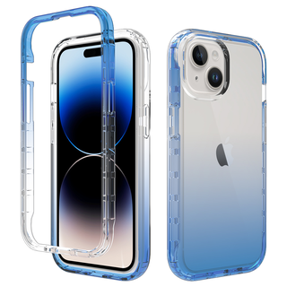 JVS Products iPhone 15 Plus hoesje -  Full body -  2 delig -  Shockproof -  Siliconen -  TPU -  Blauw