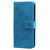 iPhone 15 Pro hoesje -  Bookcase -  Pasjeshouder -  Portemonnee -  Bloemenprint -  Kunstleer -  Blauw