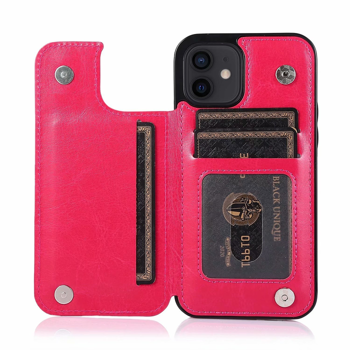 JVS Products iPhone 15 Pro Max hoesje -  Backcover -  Pasjeshouder -  Portemonnee -  Kunstleer -  Roze