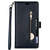 iPhone 15 hoesje -  Bookcase -  Koord -  Pasjeshouder -  Portemonnee -  Rits -  Kunstleer -  Blauw