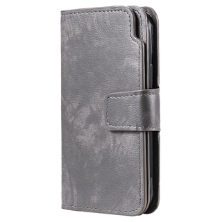 JVS Products iPhone 15 Plus hoesje -  Bookcase -  Pasjeshouder -  Portemonnee -  Luxe -  Kunstleer -  Grijs