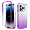 iPhone 15 Pro Max hoesje -  Full body -  2 delig -  Shockproof -  Siliconen -  TPU -  Paars