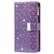 iPhone 15 Pro Max hoesje -  Bookcase -  Koord -  Pasjeshouder -  Portemonnee -  Glitter -  Bloemenpatroon -  Kunstleer -  Paars