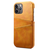 iPhone 15 Pro hoesje -  Backcover -  Pasjeshouder -  Portemonnee -  Kunstleer -  Lichtbruin