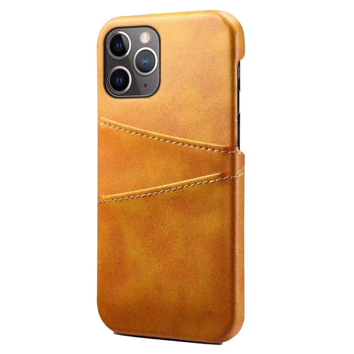 JVS Products iPhone 15 Pro hoesje -  Backcover -  Pasjeshouder -  Portemonnee -  Kunstleer -  Lichtbruin