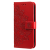 iPhone 15 Plus hoesje -  Bookcase -  Pasjeshouder -  Portemonnee -  Bloemenprint -  Kunstleer -  Rood