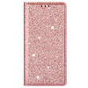 iPhone 15 Plus hoesje -  Bookcase -  Pasjeshouder -  Portemonnee -  Glitter -  TPU -  Rose Goud
