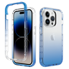 iPhone 15 Pro hoesje -  Full body -  2 delig -  Shockproof -  Siliconen -  TPU -  Blauw