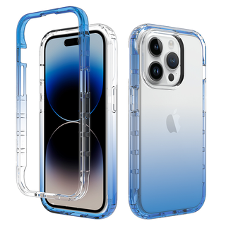 JVS Products iPhone 15 Pro hoesje - Full body - 2 delig - Shockproof - Siliconen - TPU - Blauw