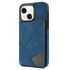 iPhone 15 Plus hoesje -  Backcover -  Pasjeshouder -  Portemonnee -  Camerabescherming -  Stijlvol patroon -  TPU -  Blauw