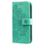 iPhone 15 Plus hoesje -  Bookcase -  Pasjeshouder -  Portemonnee -  Bloemenprint -  Kunstleer -  Turquoise