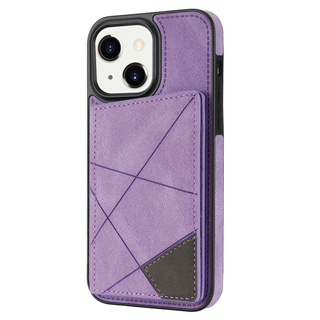 JVS Products iPhone 15 Plus hoesje -  Backcover -  Pasjeshouder -  Portemonnee -  Camerabescherming -  Stijlvol patroon -  TPU -  Paars