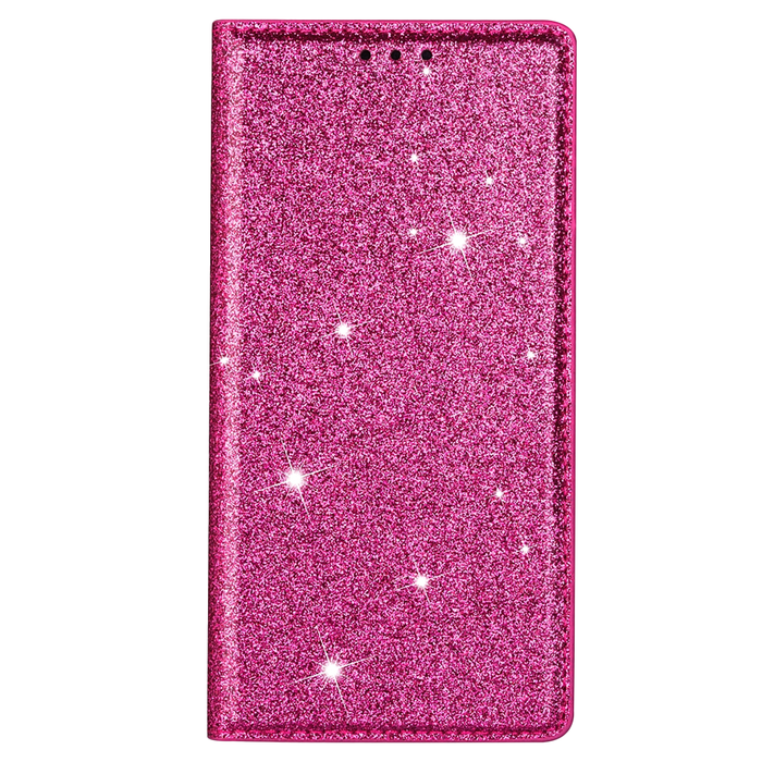 JVS Products iPhone 15 Plus hoesje -  Bookcase -  Pasjeshouder -  Portemonnee -  Glitter -  TPU -  Roze