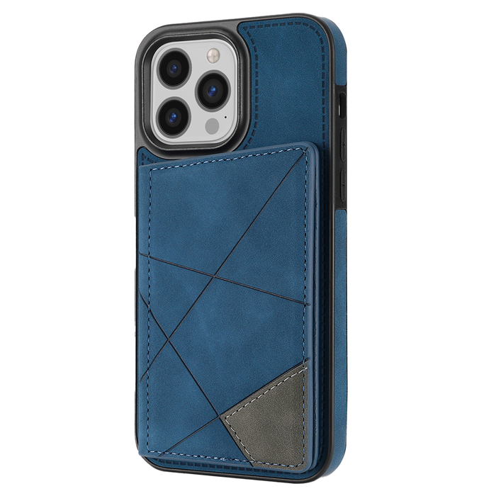 JVS Products iPhone 15 Pro Max hoesje -  Backcover -  Pasjeshouder -  Portemonnee -  Camerabescherming -  Stijlvol patroon -  TPU -  Blauw