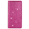iPhone 15 Pro Max hoesje -  Bookcase -  Pasjeshouder -  Portemonnee -  Glitter -  TPU -  Roze
