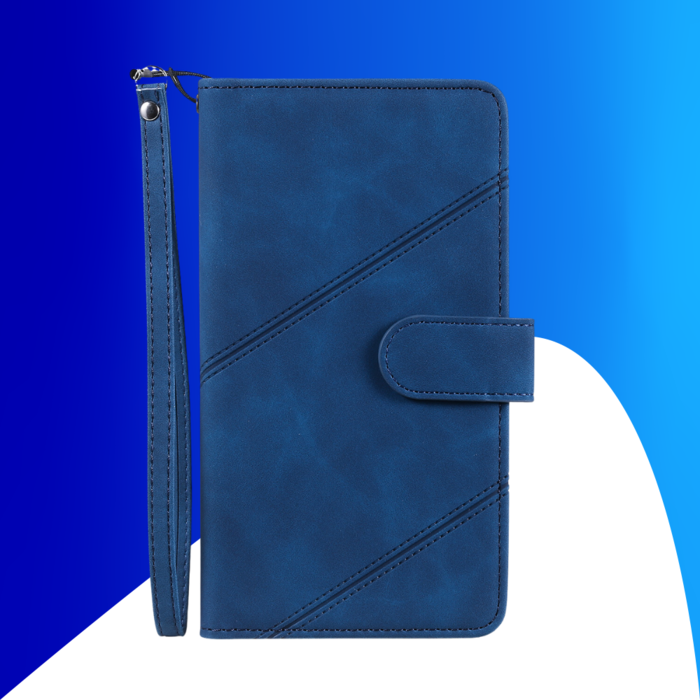 JVS Products iPhone 15 Pro hoesje -  Bookcase -  Koord -  Pasjeshouder -  Portemonnee -  Kunstleer -  Blauw