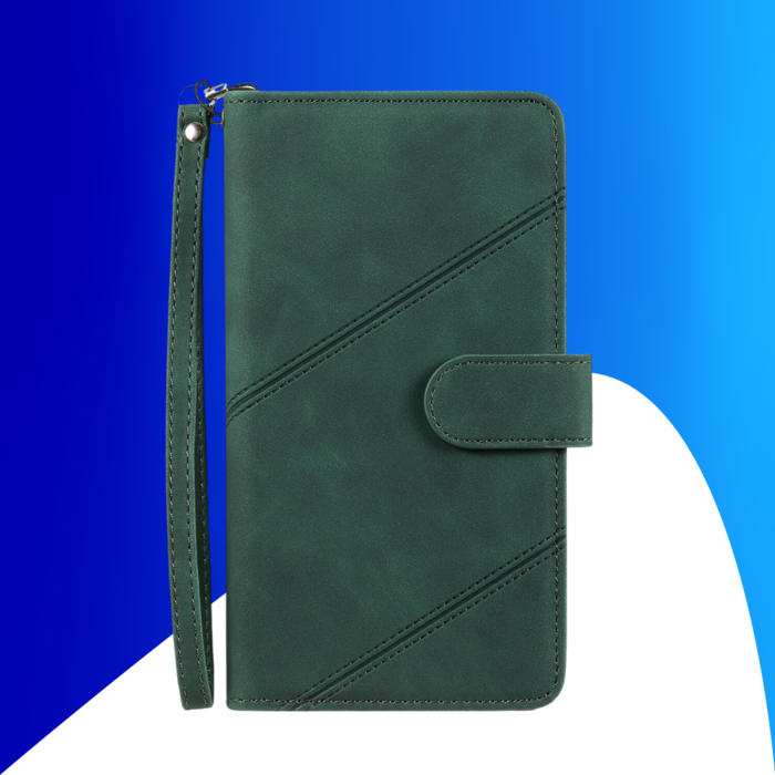 JVS Products iPhone 15 Pro hoesje -  Bookcase -  Koord -  Pasjeshouder -  Portemonnee -  Kunstleer -  Groen