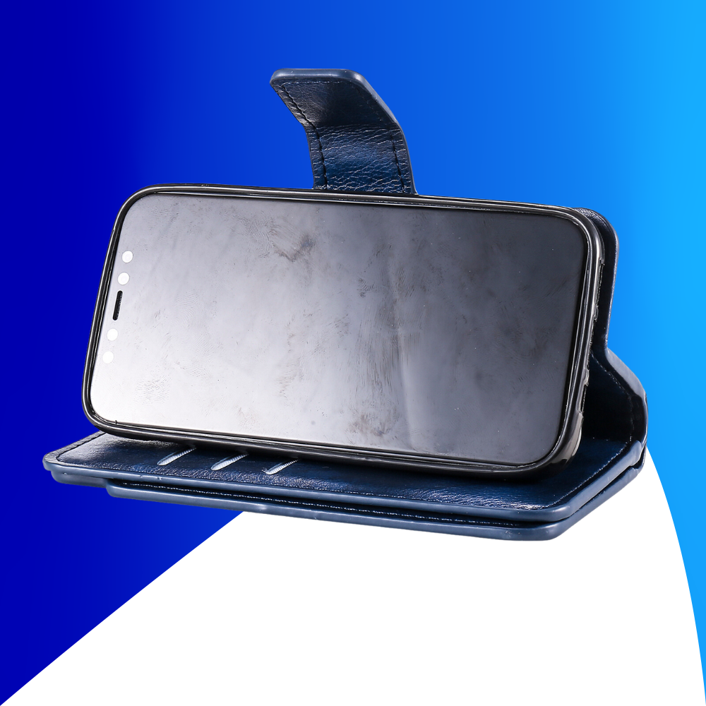 JVS Products iPhone 15 hoesje -  Bookcase -  Pasjeshouder -  Portemonnee -  Luxe -  Kunstleer -  Blauw