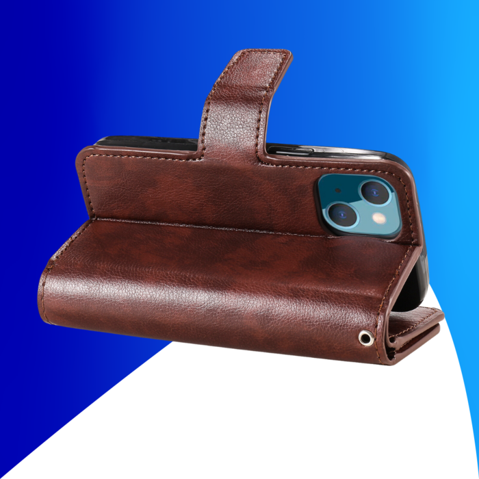 JVS Products iPhone 15 Plus hoesje -  Bookcase -  Pasjeshouder -  Portemonnee -  Luxe -  Kunstleer -  Bruin