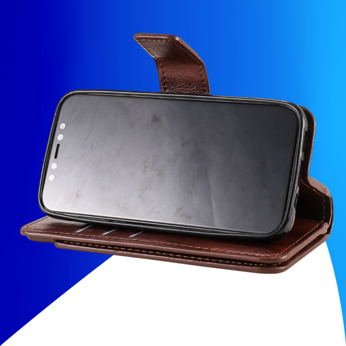 JVS Products iPhone 15 hoesje -  Bookcase -  Pasjeshouder -  Portemonnee -  Luxe -  Kunstleer -  Bruin