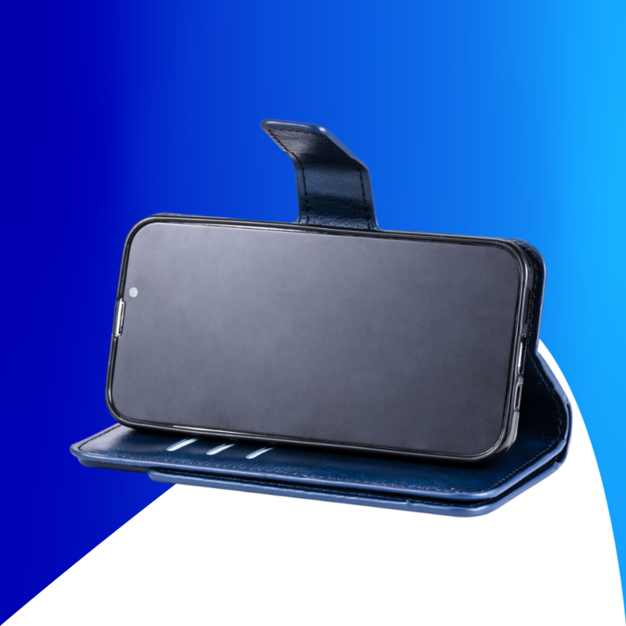JVS Products iPhone 15 Pro Max hoesje -  Bookcase -  Pasjeshouder -  Portemonnee -  Luxe -  Kunstleer -  Blauw