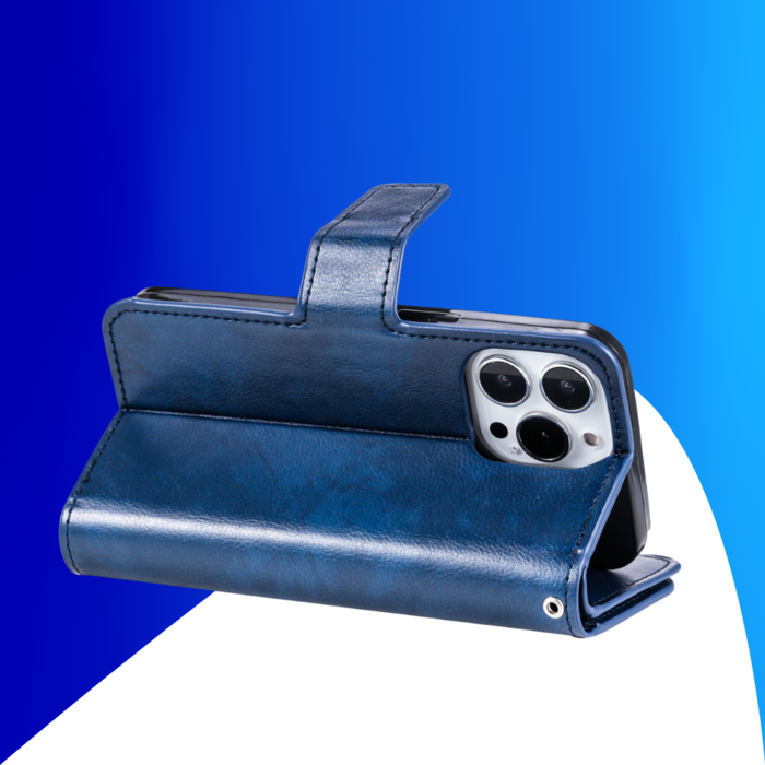 JVS Products iPhone 15 Pro Max hoesje -  Bookcase -  Pasjeshouder -  Portemonnee -  Luxe -  Kunstleer -  Blauw