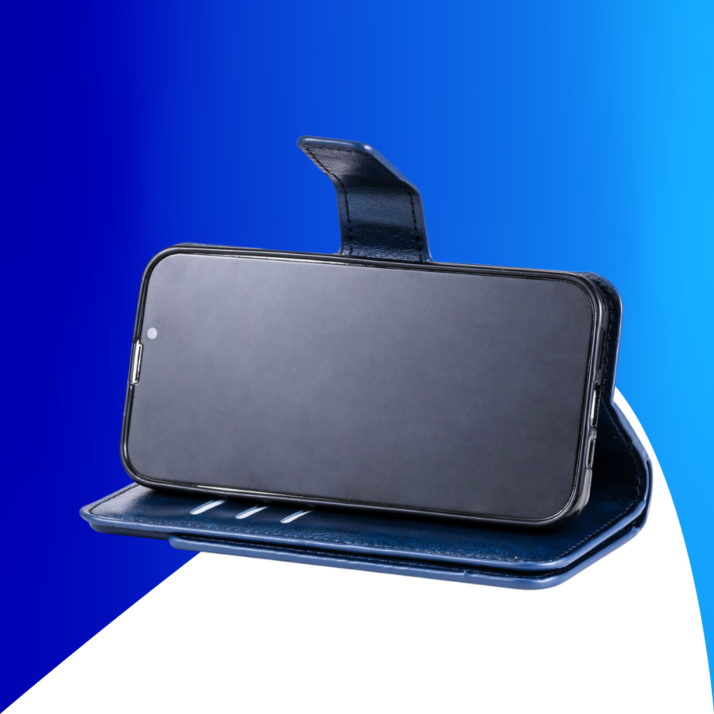 JVS Products iPhone 15 Pro hoesje -  Bookcase -  Pasjeshouder -  Portemonnee -  Luxe -  Kunstleer -  Blauw