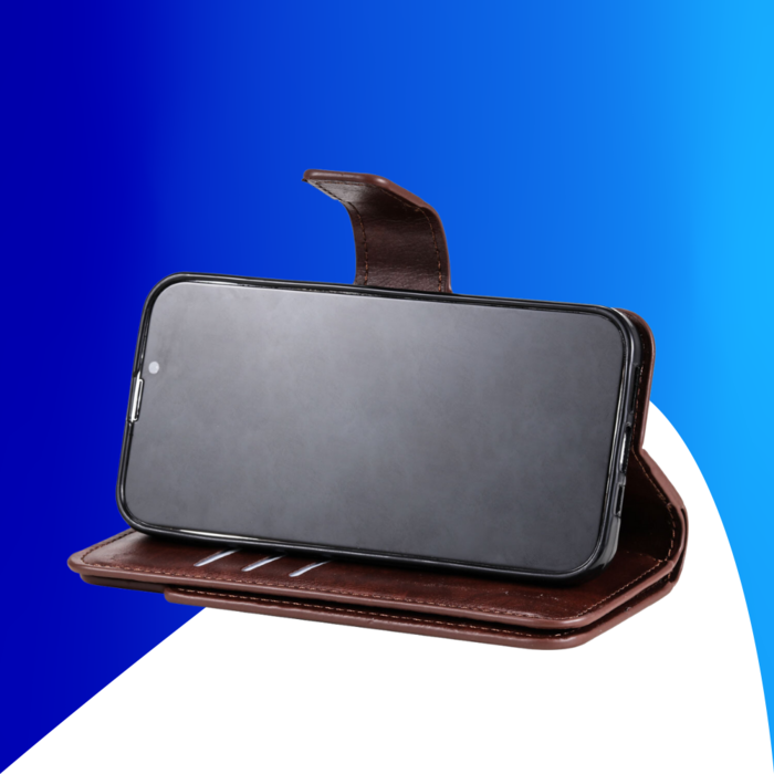 JVS Products iPhone 15 Pro Max hoesje -  Bookcase -  Pasjeshouder -  Portemonnee -  Luxe -  Kunstleer -  Bruin