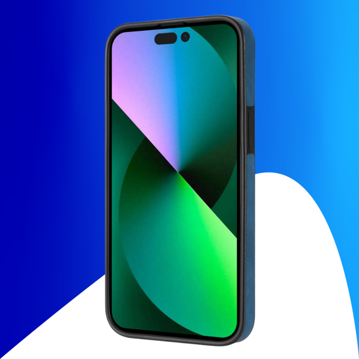 JVS Products iPhone 15 Plus hoesje -  Backcover -  Pasjeshouder -  Portemonnee -  Camerabescherming -  Stijlvol patroon -  TPU -  Blauw