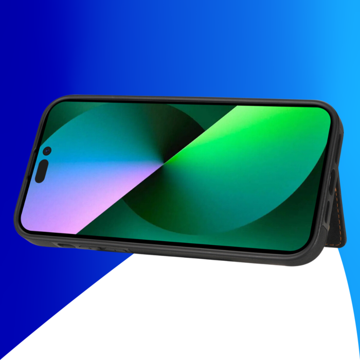 JVS Products iPhone 15 Pro Max hoesje -  Backcover -  Pasjeshouder -  Portemonnee -  Camerabescherming -  Stijlvol patroon -  TPU -  Zwart