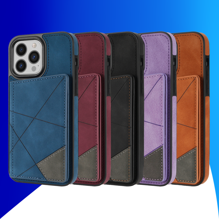 JVS Products iPhone 15 Pro hoesje -  Backcover -  Pasjeshouder -  Portemonnee -  Camerabescherming -  Stijlvol patroon -  TPU -  Oranje