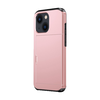 iPhone 15 Pro hoesje -  Backcover -  Hardcase -  Pasjeshouder -  Portemonnee -  Shockproof -  TPU -  Rose Goud