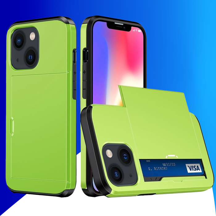 JVS Products iPhone 15 Pro Max hoesje -  Backcover -  Hardcase -  Pasjeshouder -  Portemonnee -  Shockproof -  TPU -  Lichtgroen