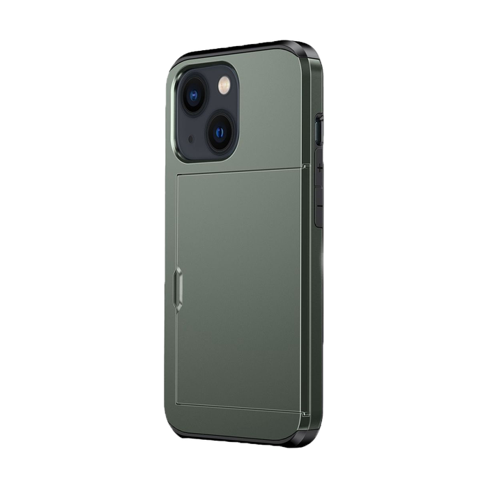 JVS Products iPhone 15 Plus hoesje -  Backcover -  Hardcase -  Pasjeshouder -  Portemonnee -  Shockproof -  TPU -  Groen