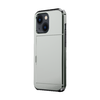 iPhone 15 Pro Max hoesje -  Backcover -  Hardcase -  Pasjeshouder -  Portemonnee -  Shockproof -  TPU -  Zilver