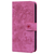 iPhone 15 Pro hoesje -  Bookcase -  Koord -  Pasjeshouder -  Portemonnee -  Camerabescherming -  Bloemenpatroon -  Kunstleer -  Roze