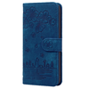 iPhone 15 Plus hoesje -  Bookcase -  Koord -  Pasjeshouder -  Portemonnee -  Camerabescherming -  Bloemenpatroon -  Kunstleer -  Blauw