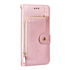 iPhone 15 Pro hoesje -  Bookcase -  Koord -  Pasjeshouder -  Portemonnee -  Rits -  Kunstleer -  Rose Goud
