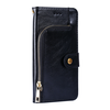 iPhone 15 Plus hoesje -  Bookcase -  Koord -  Pasjeshouder -  Portemonnee -  Rits -  Kunstleer -  Zwart