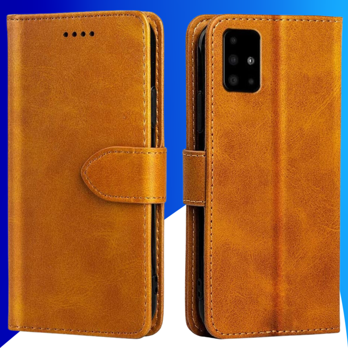 JVS Products iPhone 15 hoesje -  Bookcase -  Pasjeshouder -  Portemonnee -  Kunstleer -  Lichtbruin