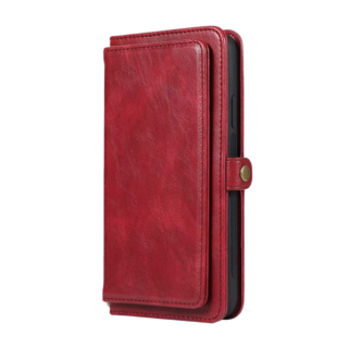 JVS Products iPhone 15 Plus hoesje -  Bookcase -  Afneembaar 2 in 1 -  Backcover -  Pasjeshouder -  Portemonnee -  Kunstleer -  Rood