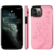 iPhone 15 Pro hoesje -  Backcover -  Pasjeshouder -  Portemonnee -  Bloemenprint -  Kunstleer -  Roze