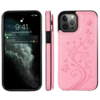 iPhone 15 Pro Max hoesje -  Backcover -  Pasjeshouder -  Portemonnee -  Bloemenprint -  Kunstleer -  Roze