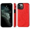 iPhone 15 hoesje -  Backcover -  Pasjeshouder -  Portemonnee -  Bloemenprint -  Kunstleer -  Rood