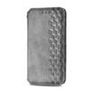 iPhone 15 Pro Max hoesje -  Bookcase -  Pasjeshouder -  Portemonnee -  Diamantpatroon -  Kunstleer -  Grijs
