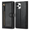 iPhone 15 Pro hoesje -  Bookcase -  Pasjeshouder -  Portemonnee -  Rits -  Kunstleer -  Zwart